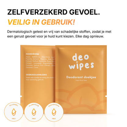 DeoWipes deodorant doekjes met rozengeur