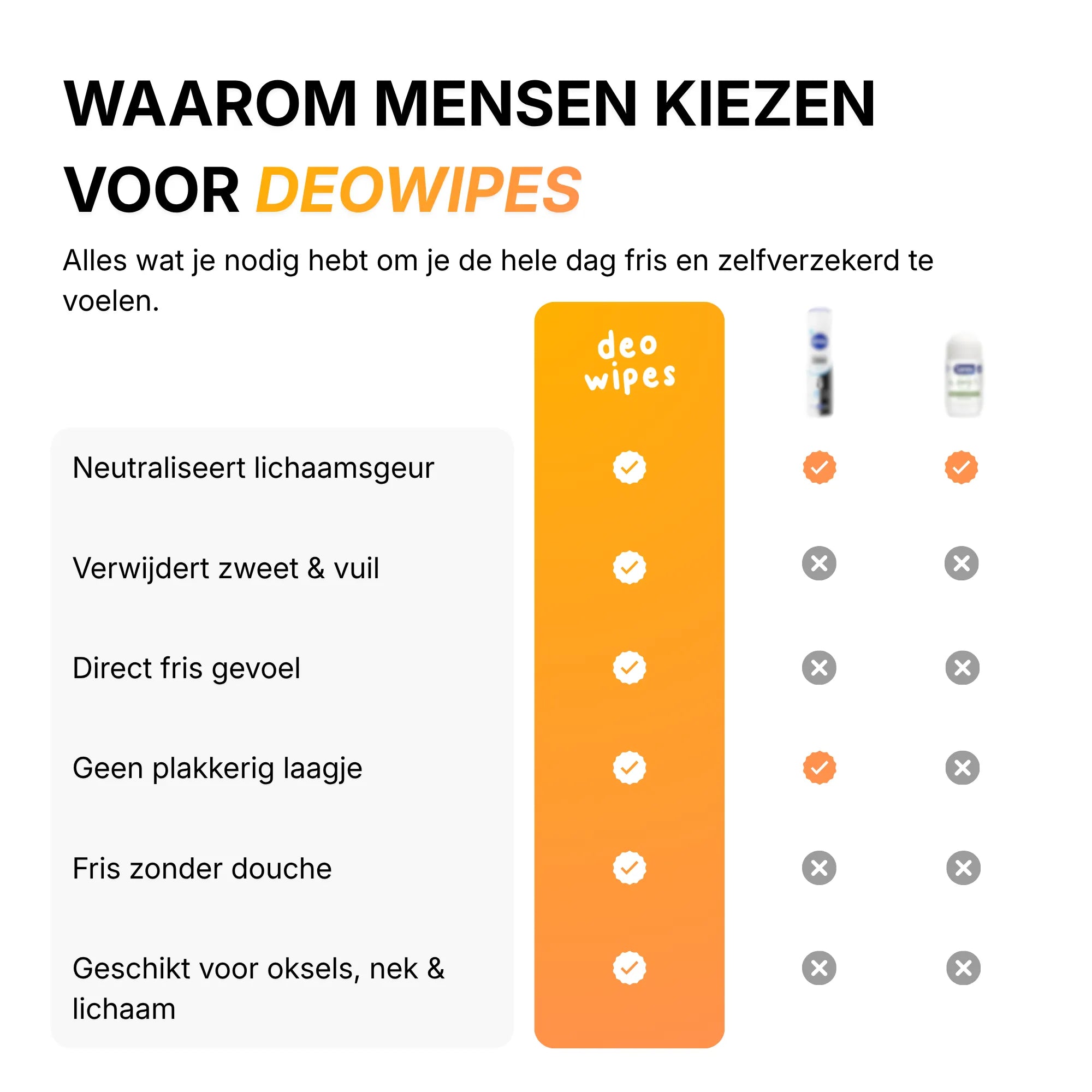 DeoWipes deodorant doekjes met rozengeur