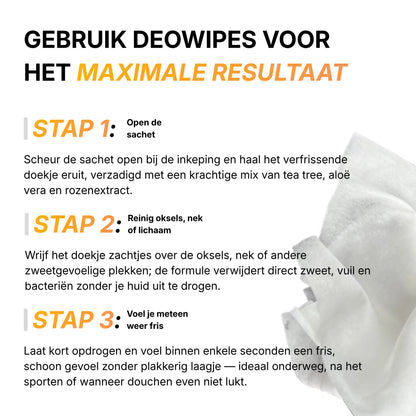DeoWipes deodorant doekjes met rozengeur